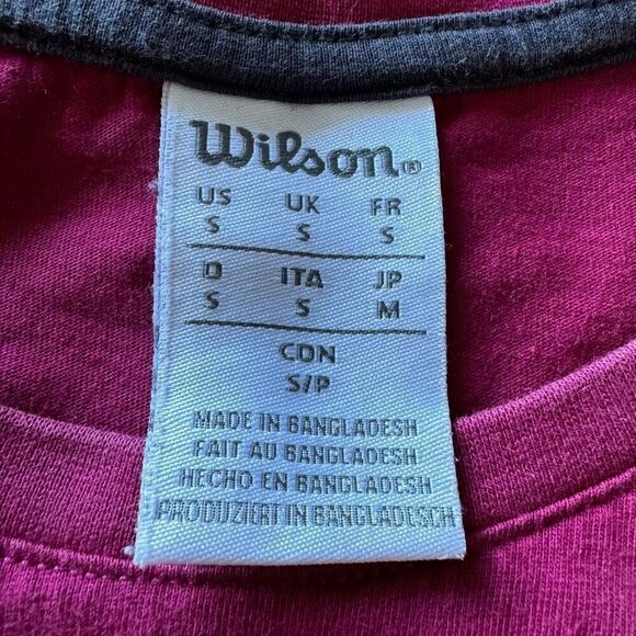 Wilson Athletic Women’s Burgundy Stitched Logo Baby Tee Size S - Picture 5 of 8